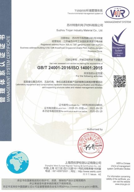 Китай Suzhou Trojan Industry Material Co.,Ltd Сертификаты